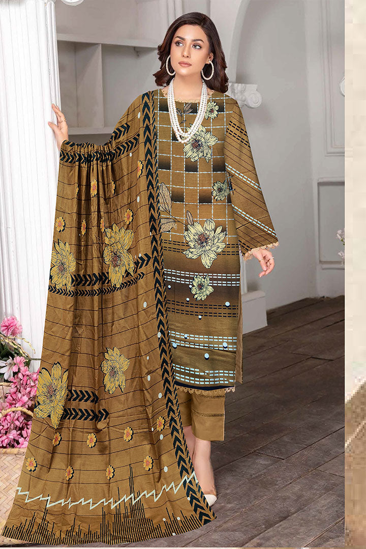 3 PIECES KHAADI KHADDAR - D04